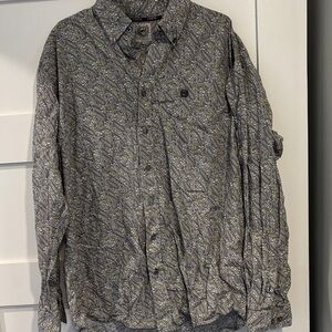 Cinch grey floral button-up Shirt